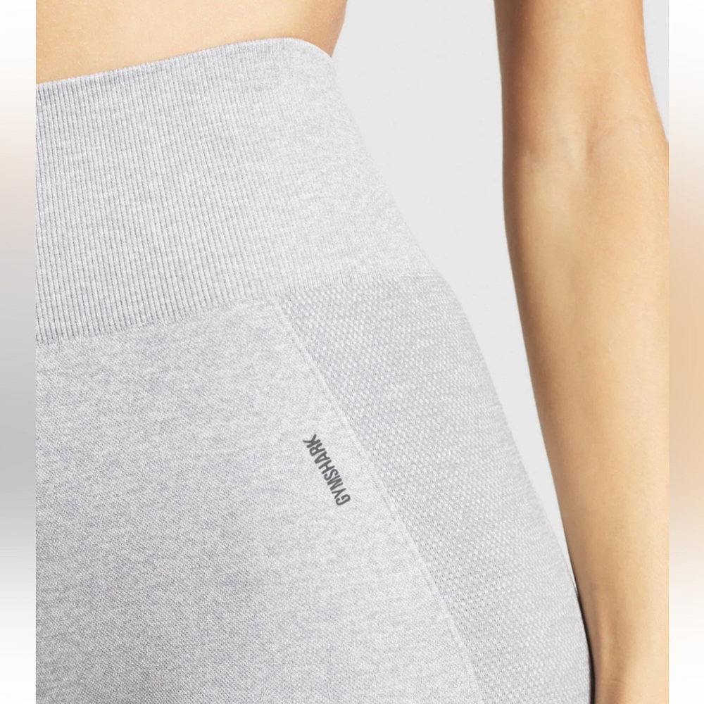 GYMSHARK Flex High Waisted Leggings Size M in Light Grey Marl/Black - Picture 4 of 9